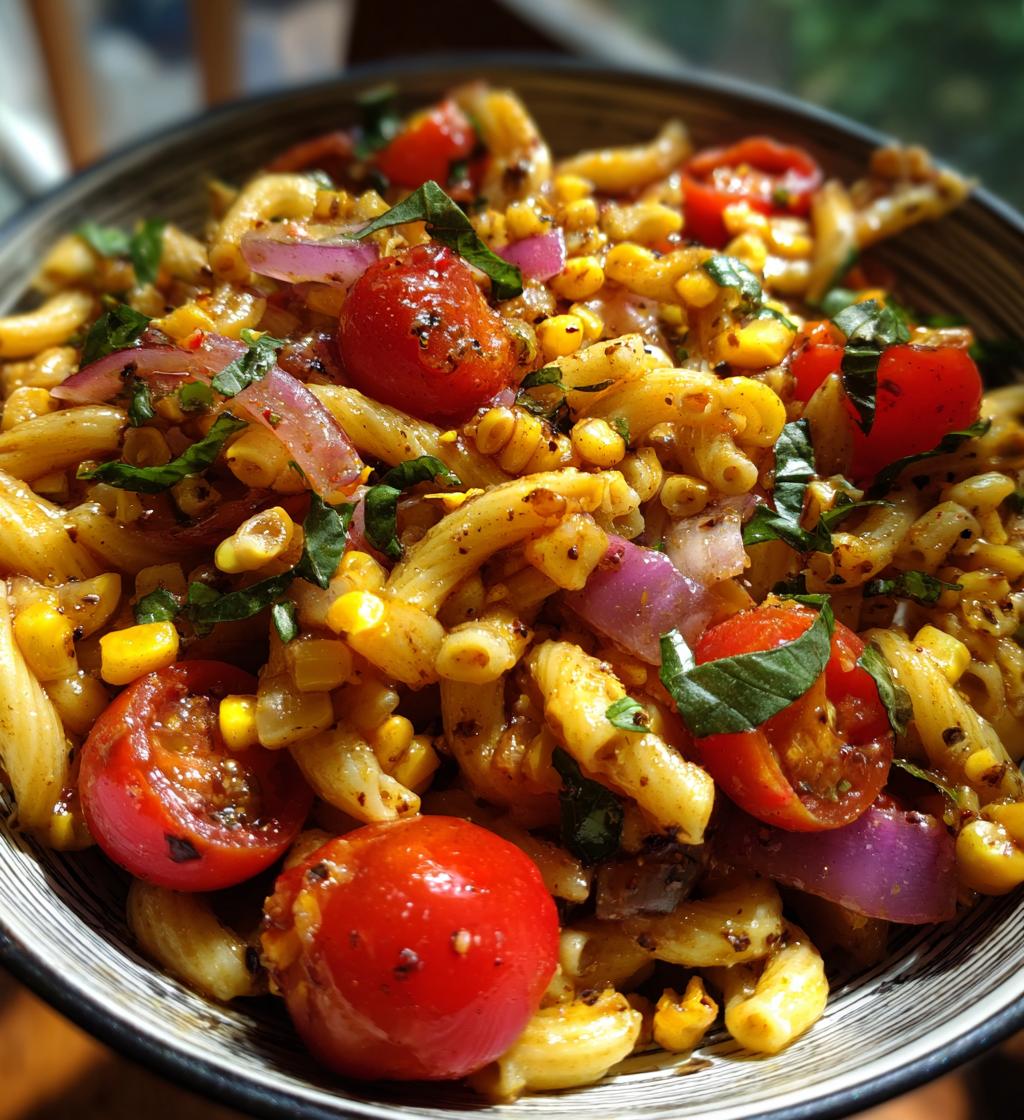 roasted corn and tomato pasta salad - detail 1