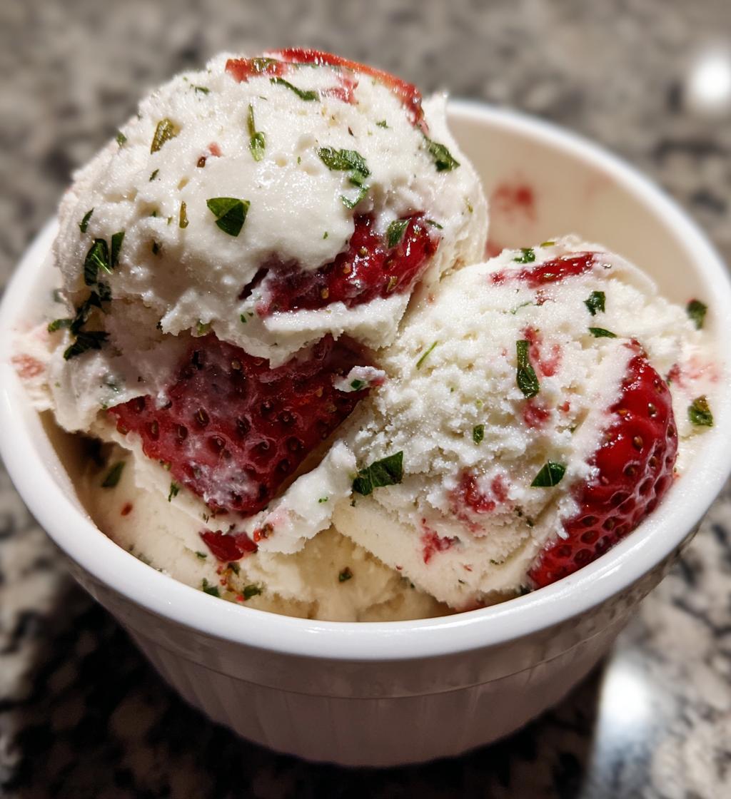 roasted strawberries lime basil ice cream