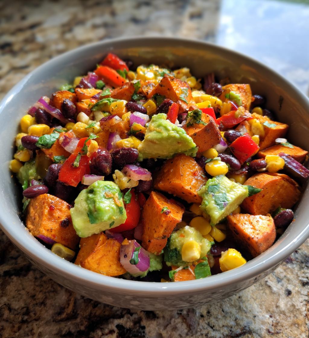 roasted sweet potato black bean salad - detail 1