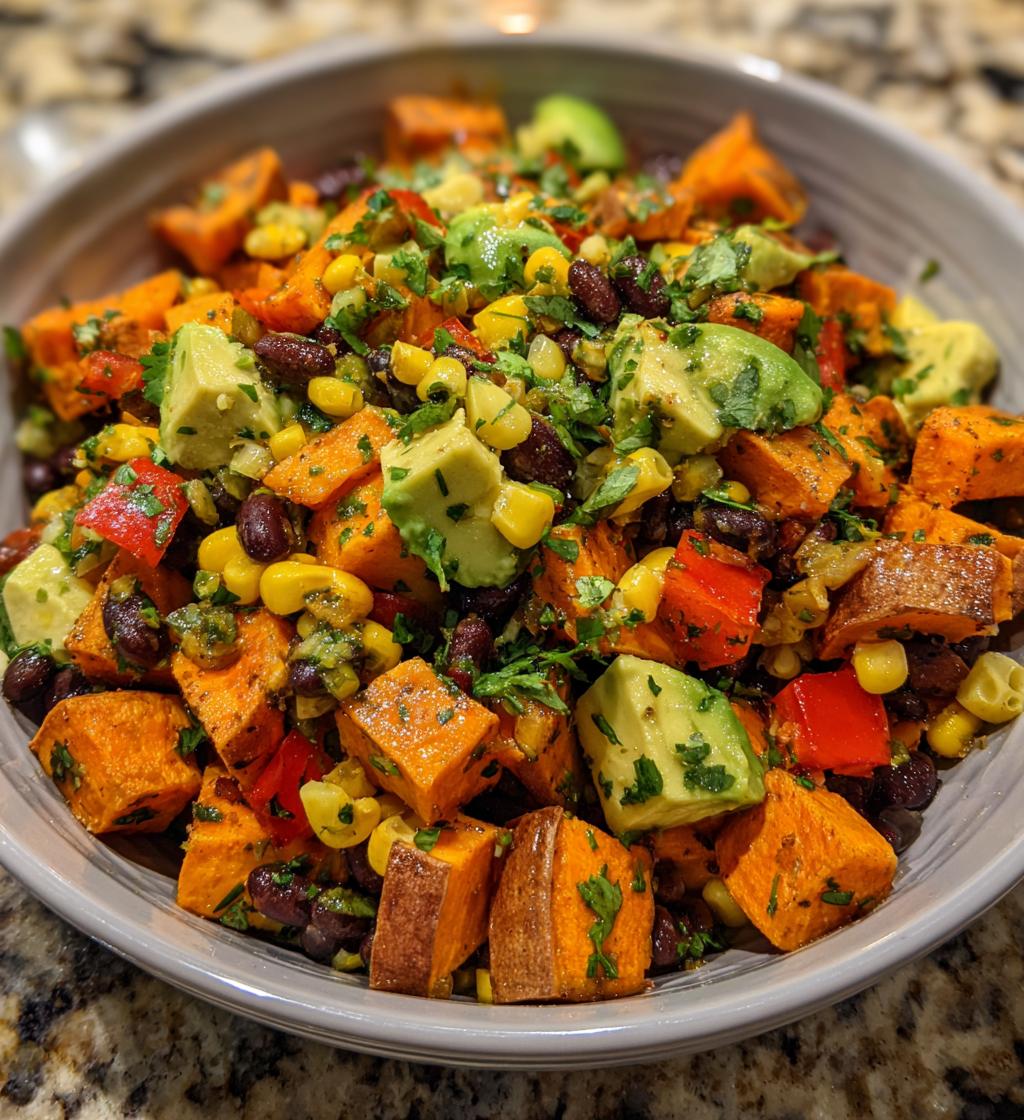 roasted sweet potato black bean salad
