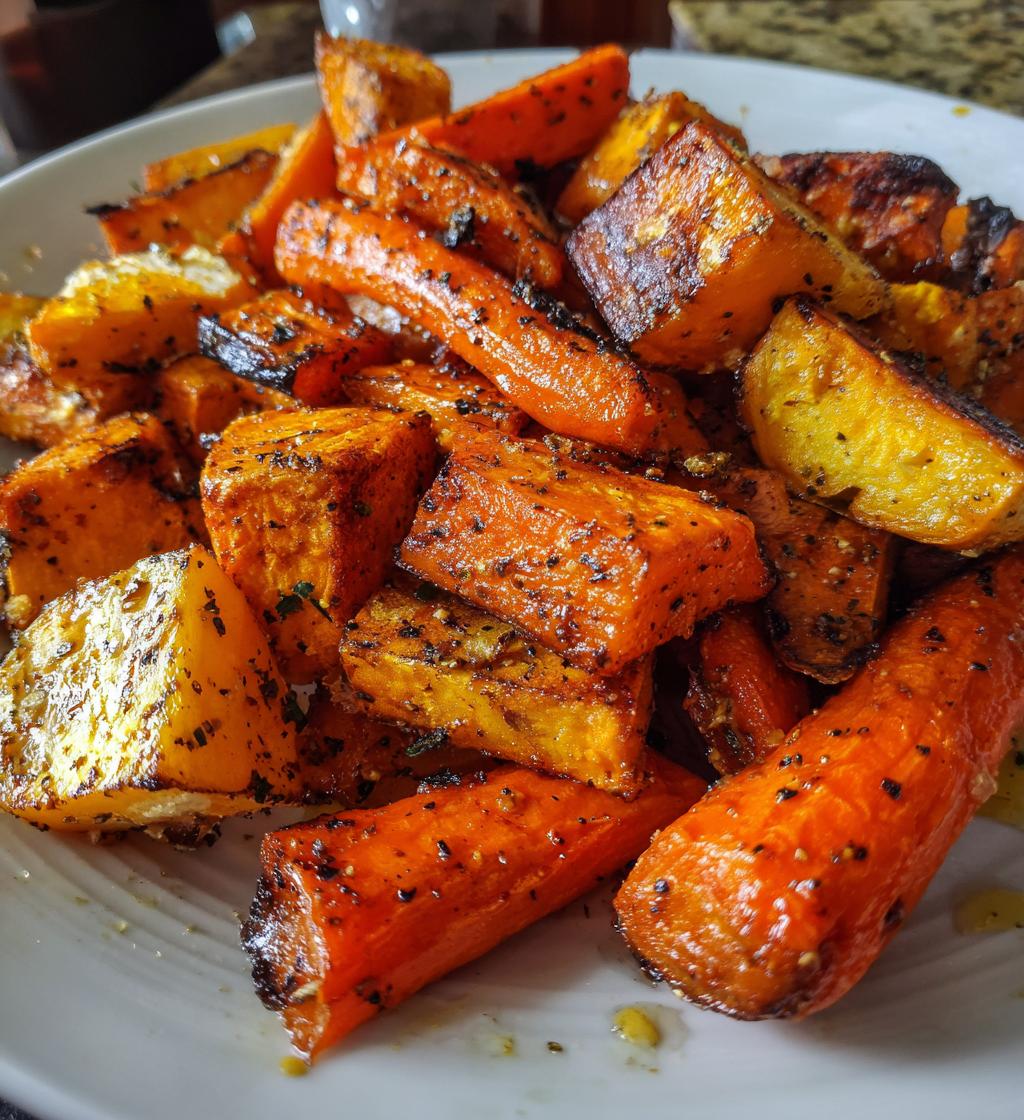 roasted sweet potatoes and carrots