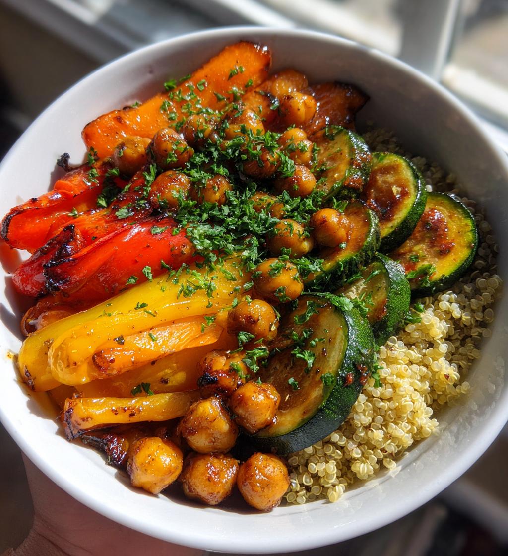 roasted veggie chickpea bowls - detail 1