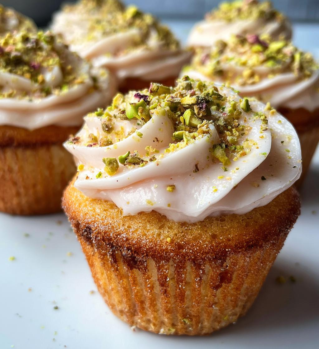 rose and pistachio cupcakes - detail 1