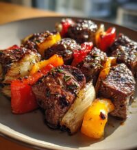 rosemary garlic steak kebabs