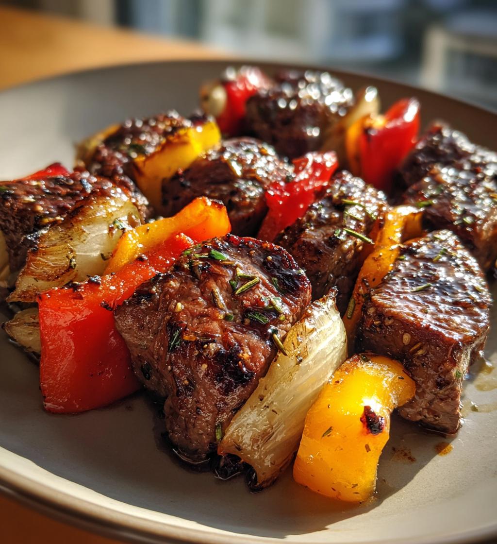 rosemary garlic steak kebabs