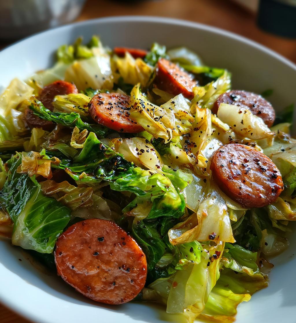 sausage and cabbage stir fry