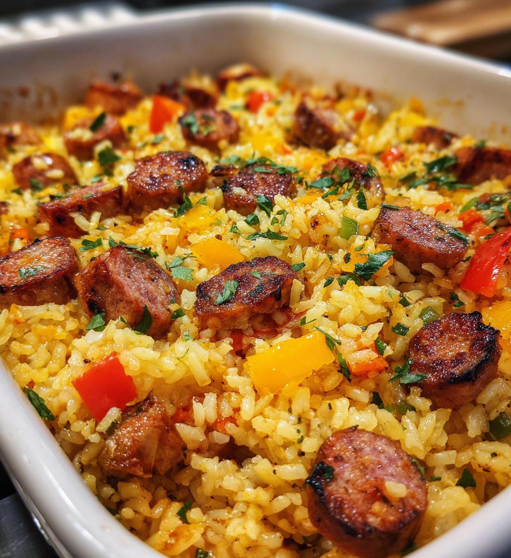 sausage and rice casserole - detail 1