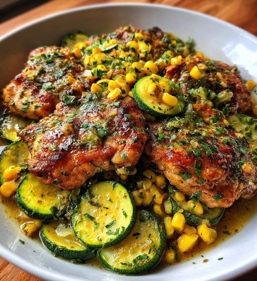 savory garlic butter chicken zucchini corn - detail 1