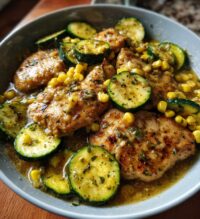 savory garlic butter chicken zucchini corn
