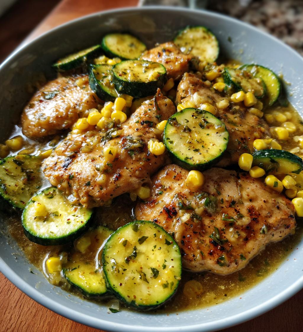 savory garlic butter chicken zucchini corn