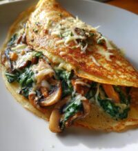 savory spinach mushroom chicken crepes