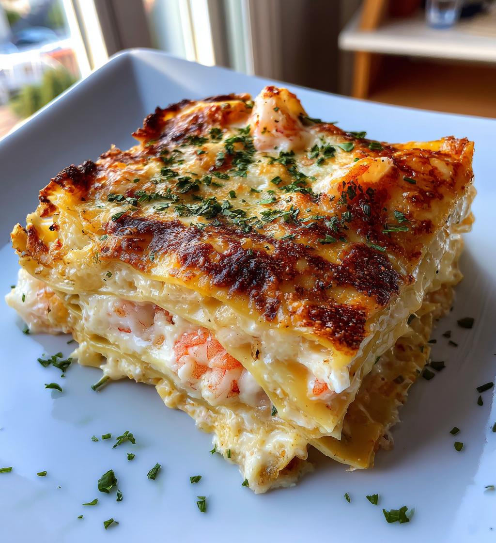 seafood lasagna creamy cheese - detail 1