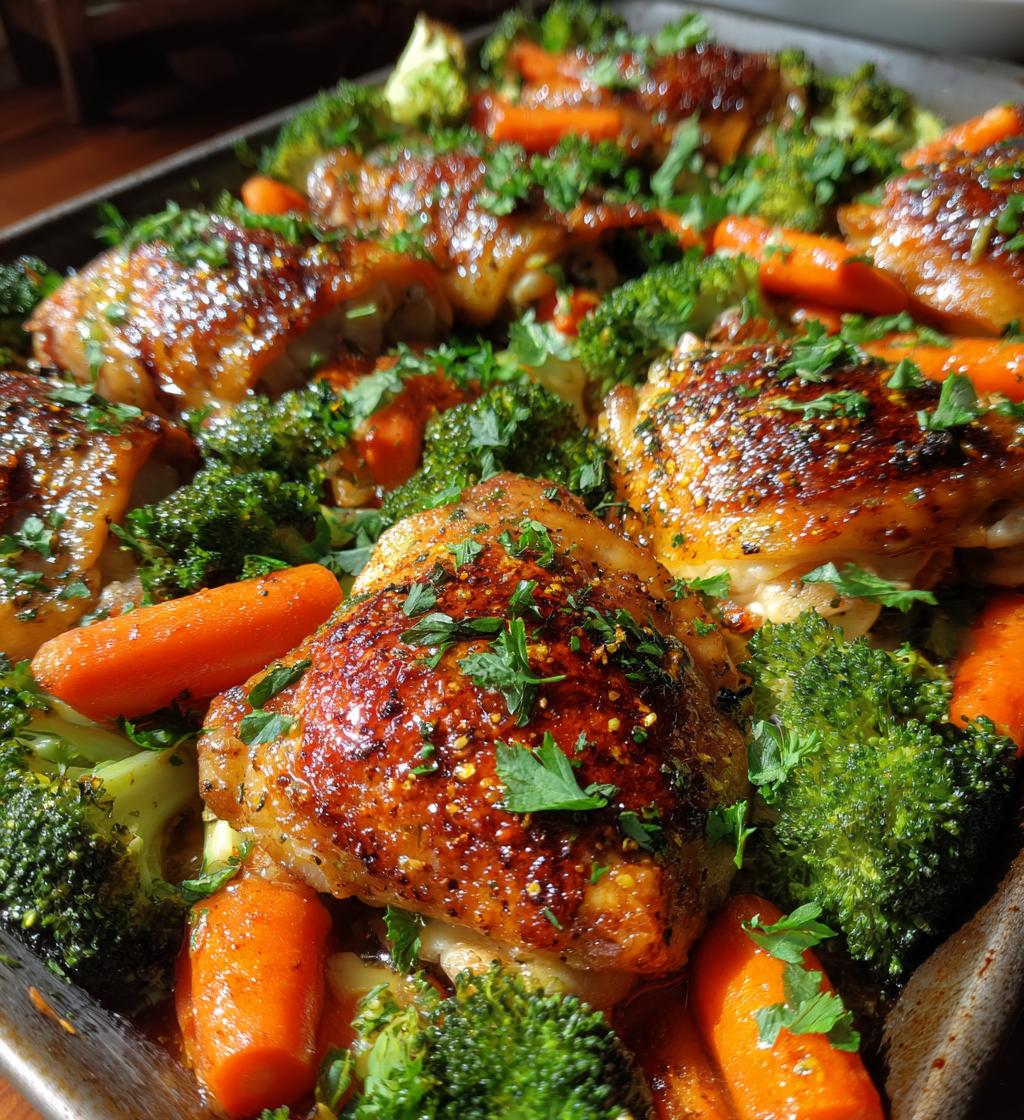sheet pan garlic butter chicken and veggies - detail 1
