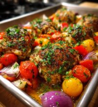 sheet pan greek chicken veggies