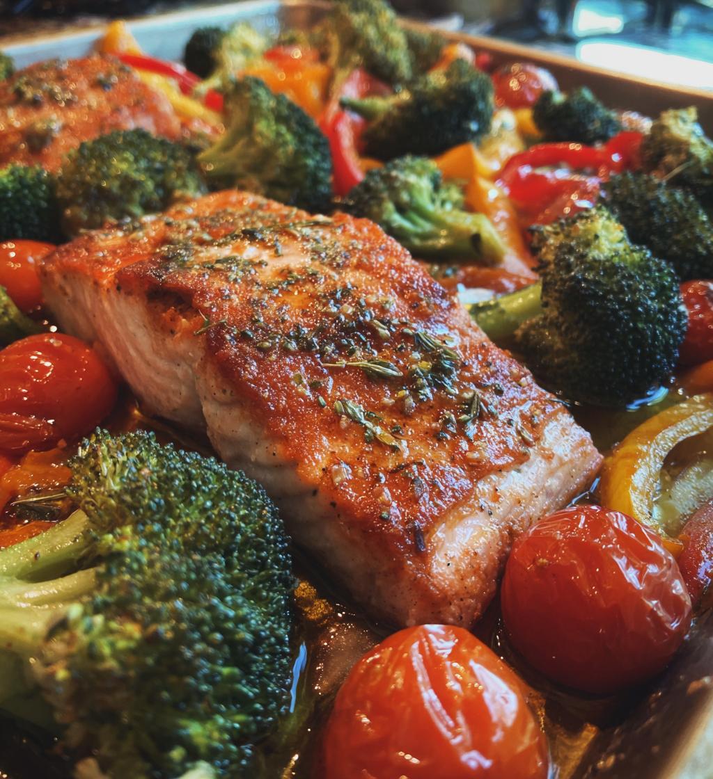 sheet pan salmon and veggies - detail 1