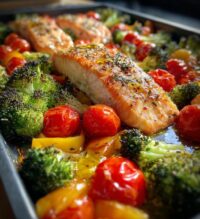 sheet pan salmon and veggies