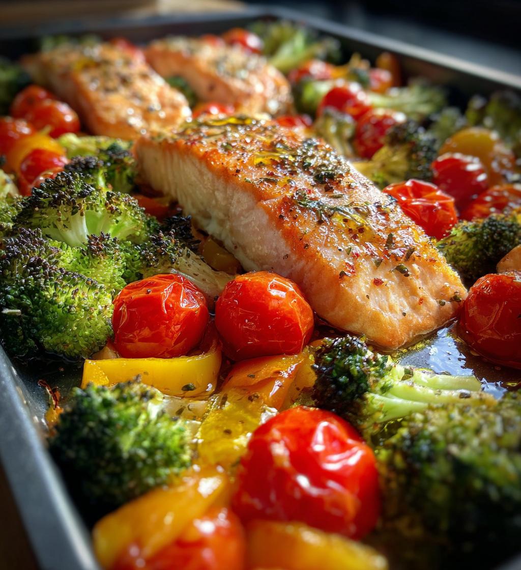sheet pan salmon and veggies