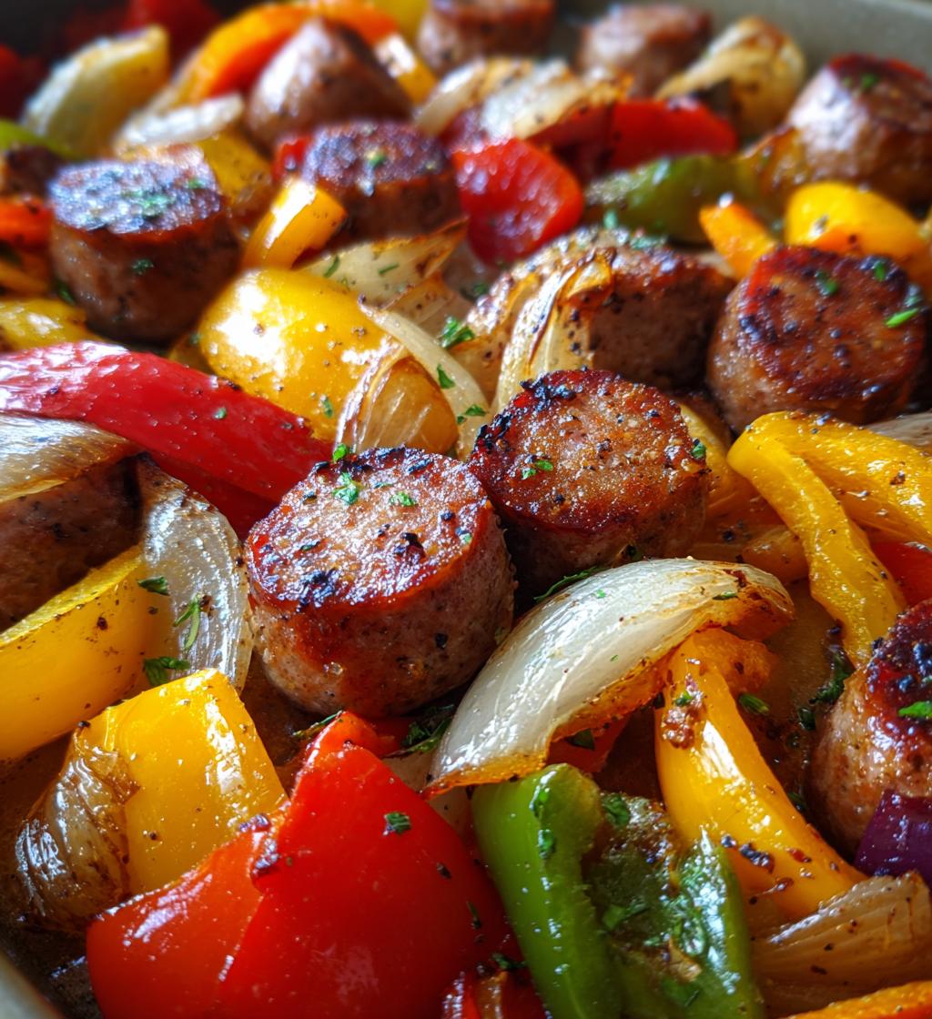sheet pan sausage peppers and onions