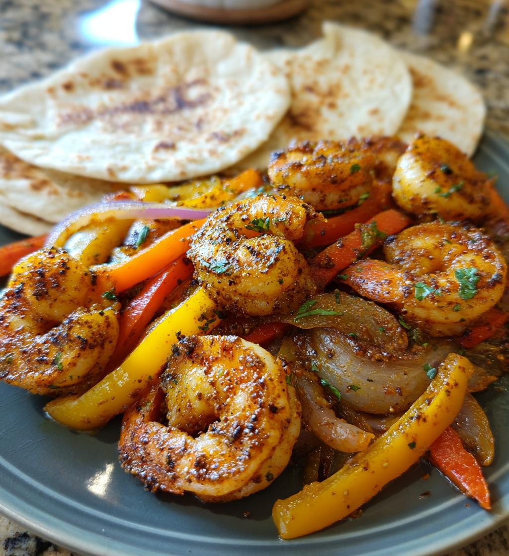 sheet pan shrimp fajitas - detail 1