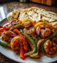 sheet pan shrimp fajitas