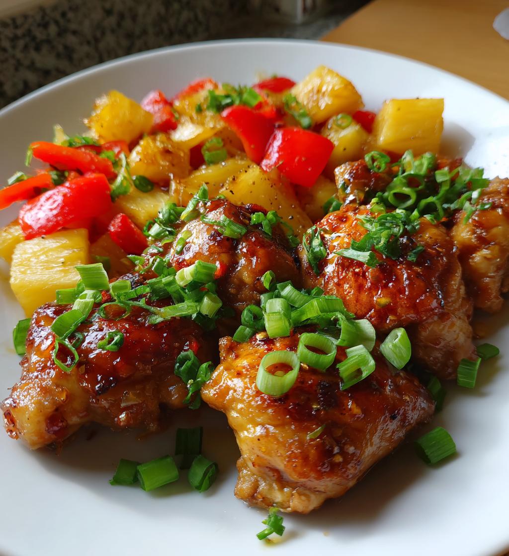 sheet pan teriyaki chicken and pineapple - detail 1