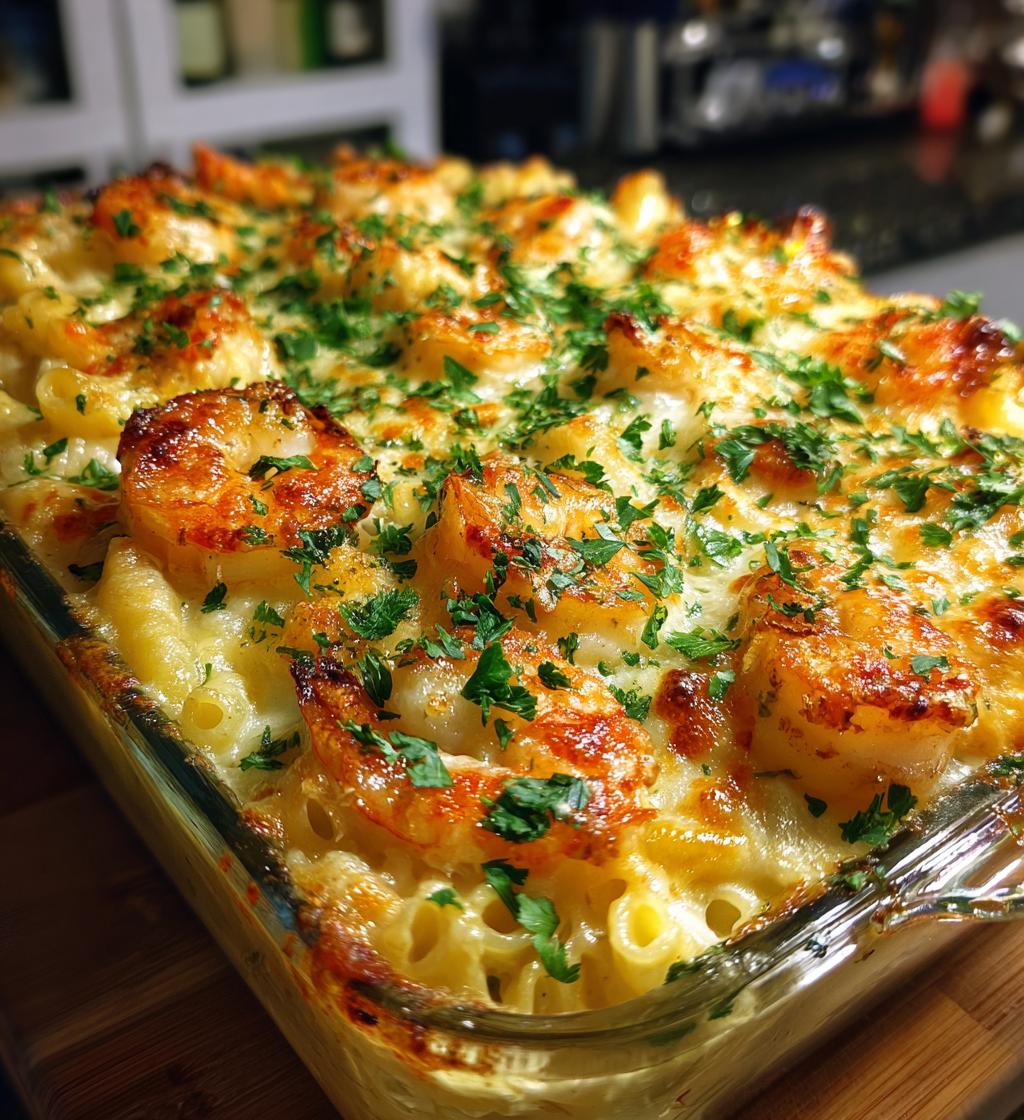 shrimp scampi pasta bake - detail 1