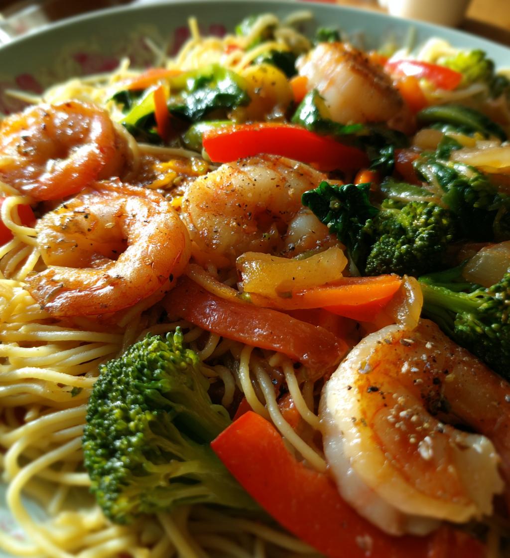 shrimp stir fry with noodles