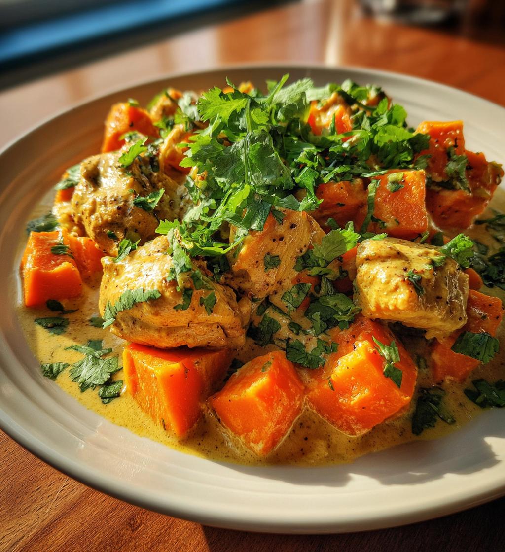 slow cooker chicken and sweet potato curry - detail 1