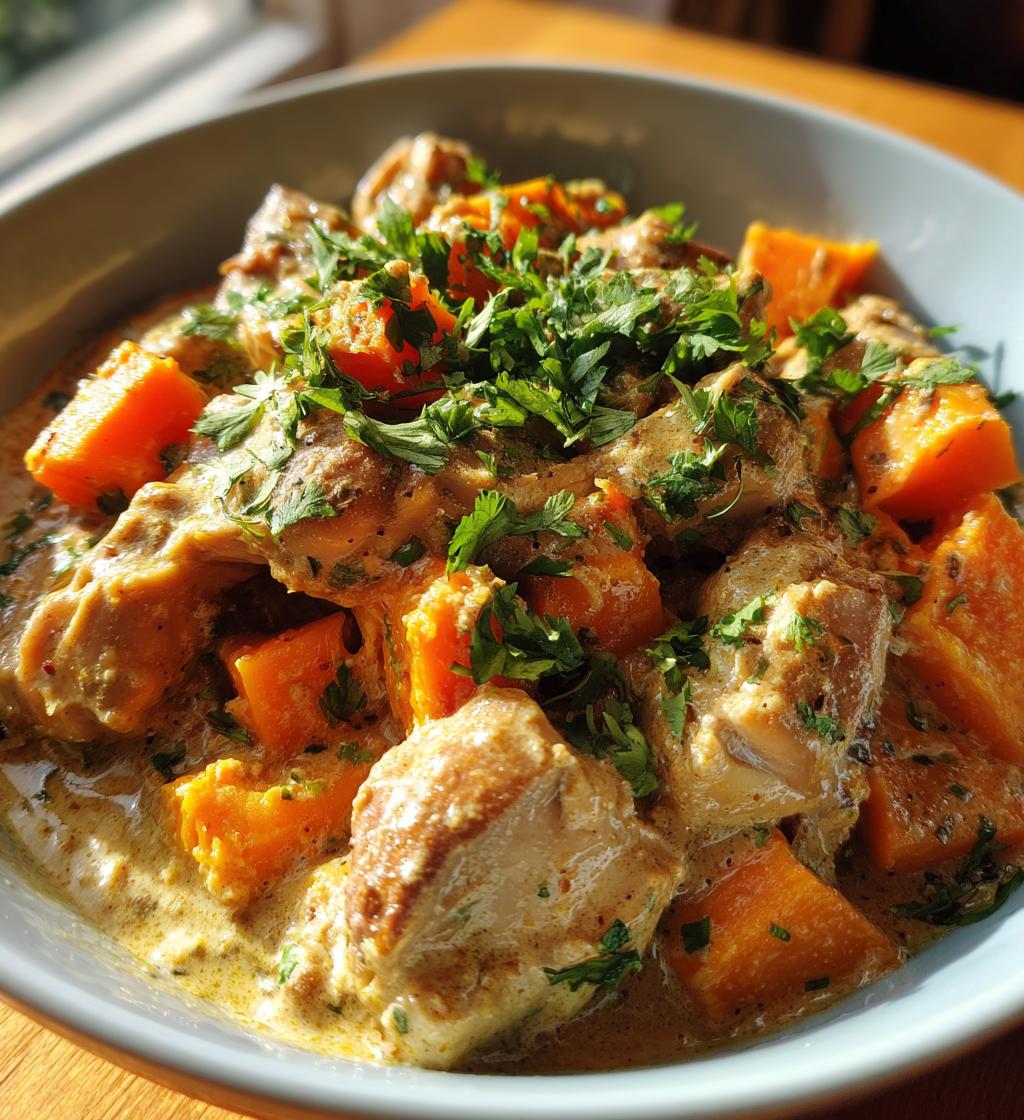 slow cooker chicken and sweet potato curry