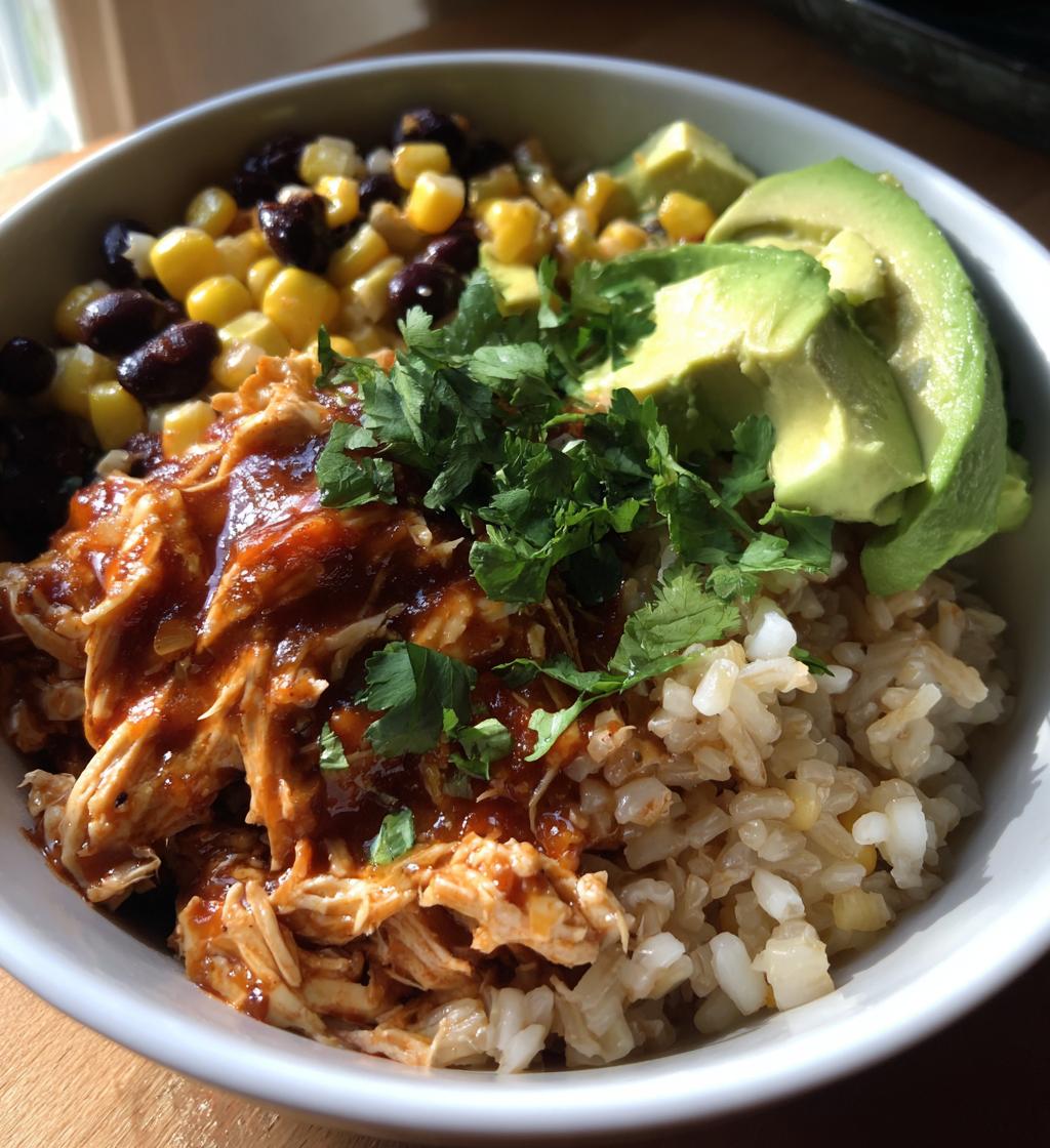 slow cooker chicken burrito bowl