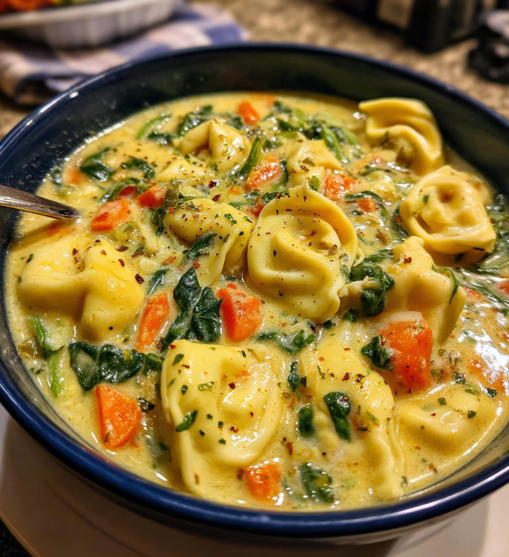 slow cooker creamy tortellini soup