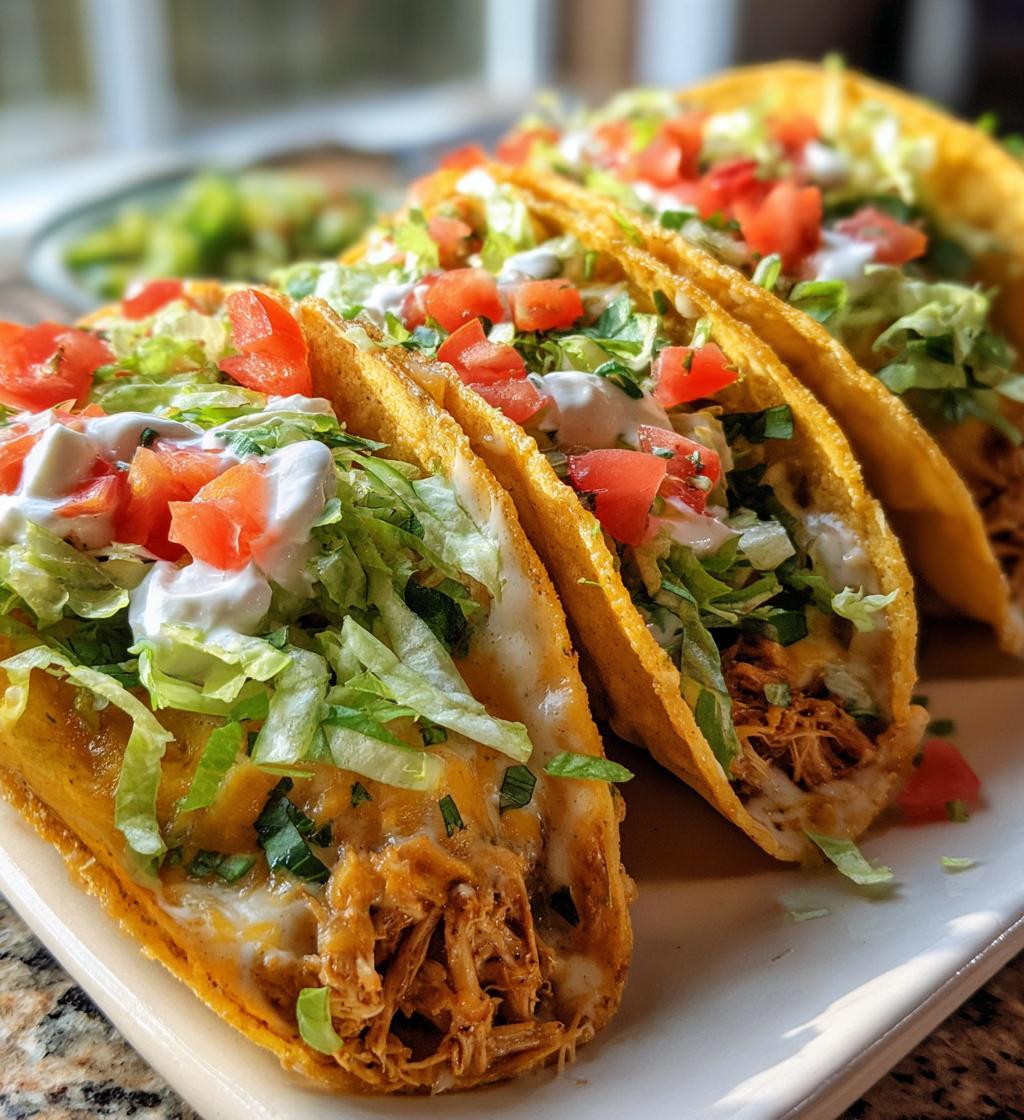 slow cooker queso chicken tacos - detail 1