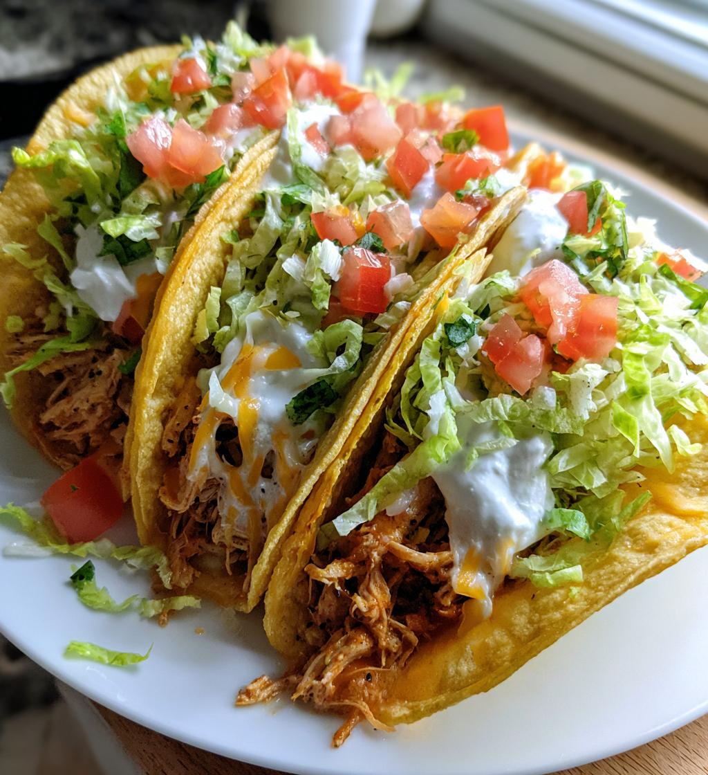 slow cooker queso chicken tacos