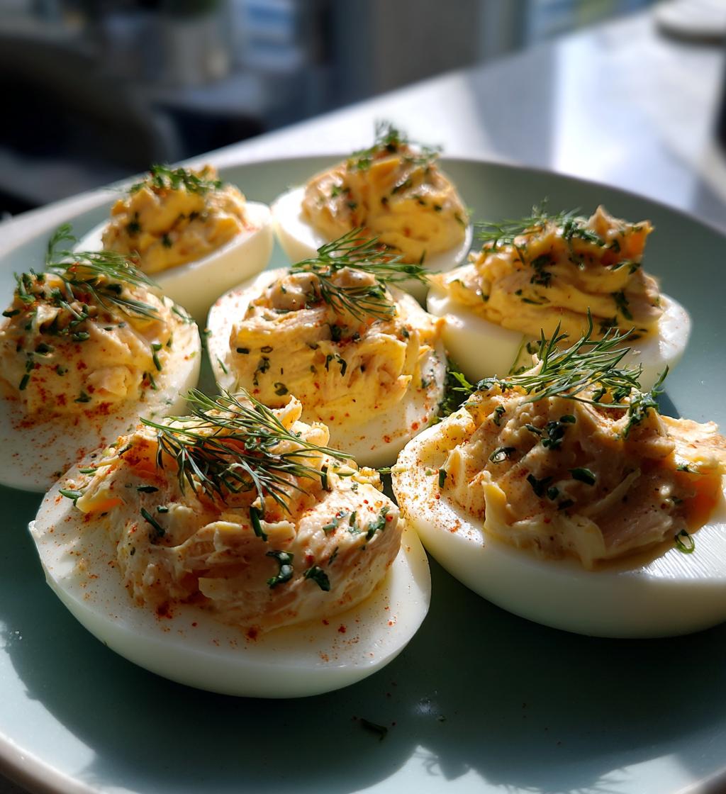 smoked salmon deviled eggs - detail 1