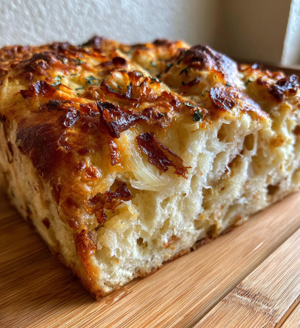 soft cheesy onion bread - detail 1
