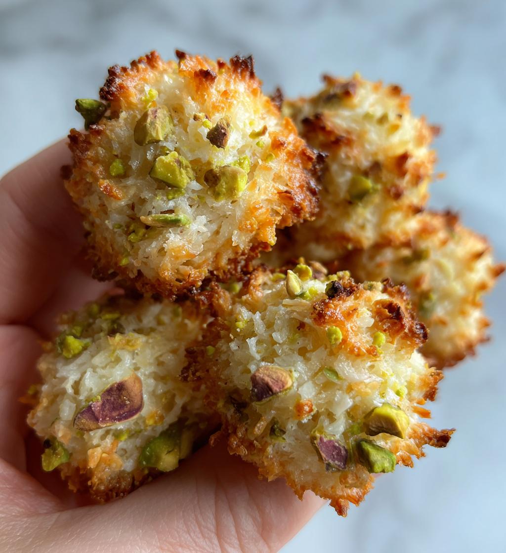 soft chewy pistachio coconut macaroons