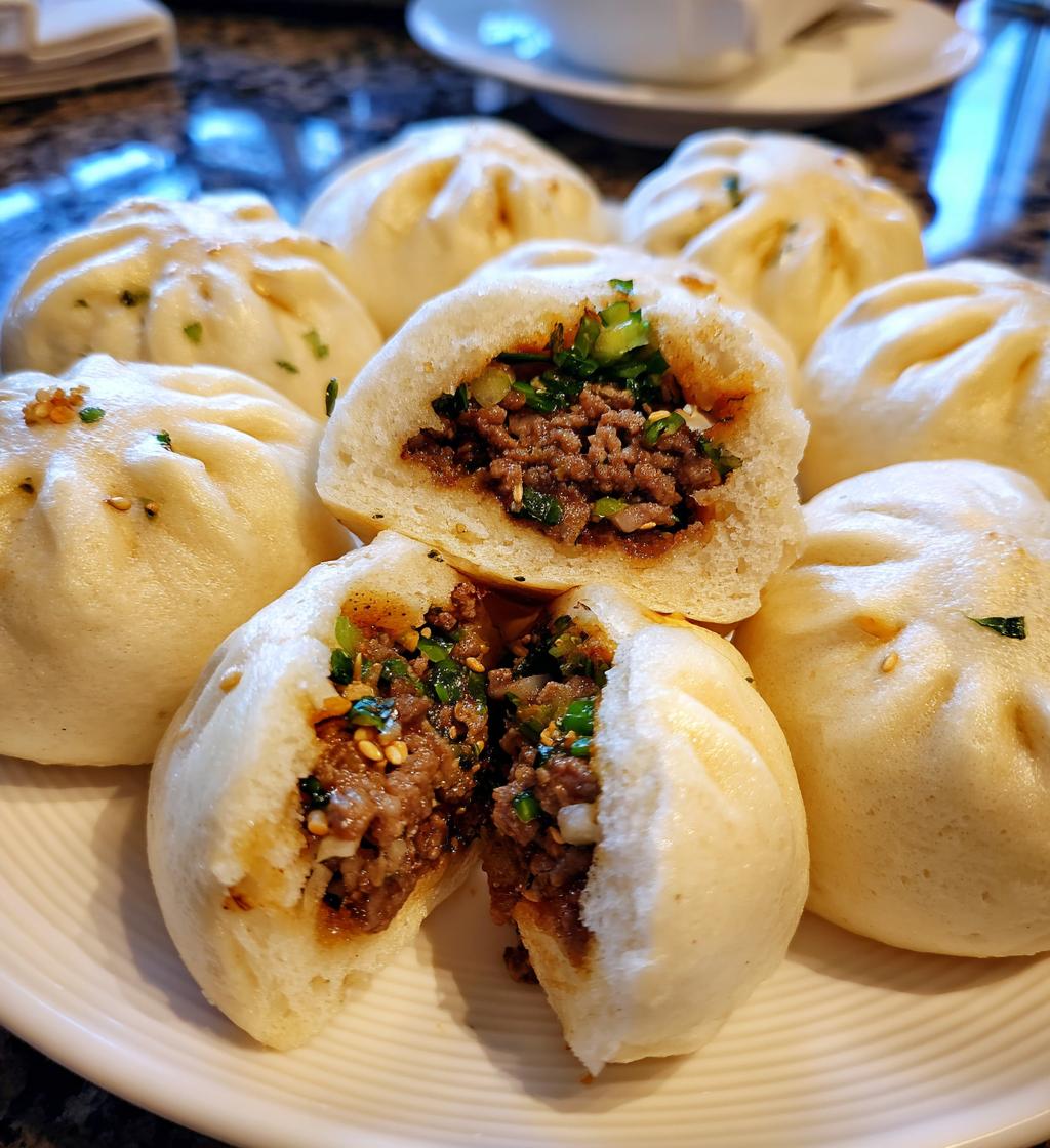 soft steamed beef buns