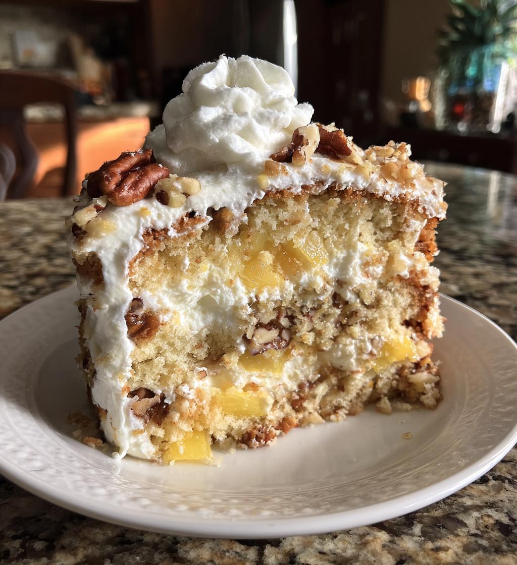 southern creamy pineapple pecan cake recipe - detail 1