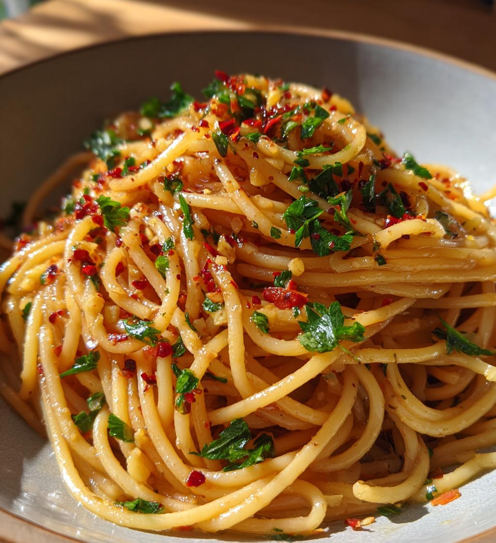 spaghetti with garlic and oil