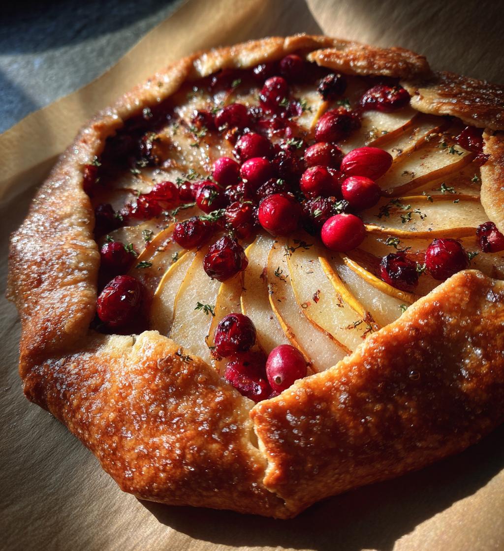spiced pear and cranberry galette - detail 1