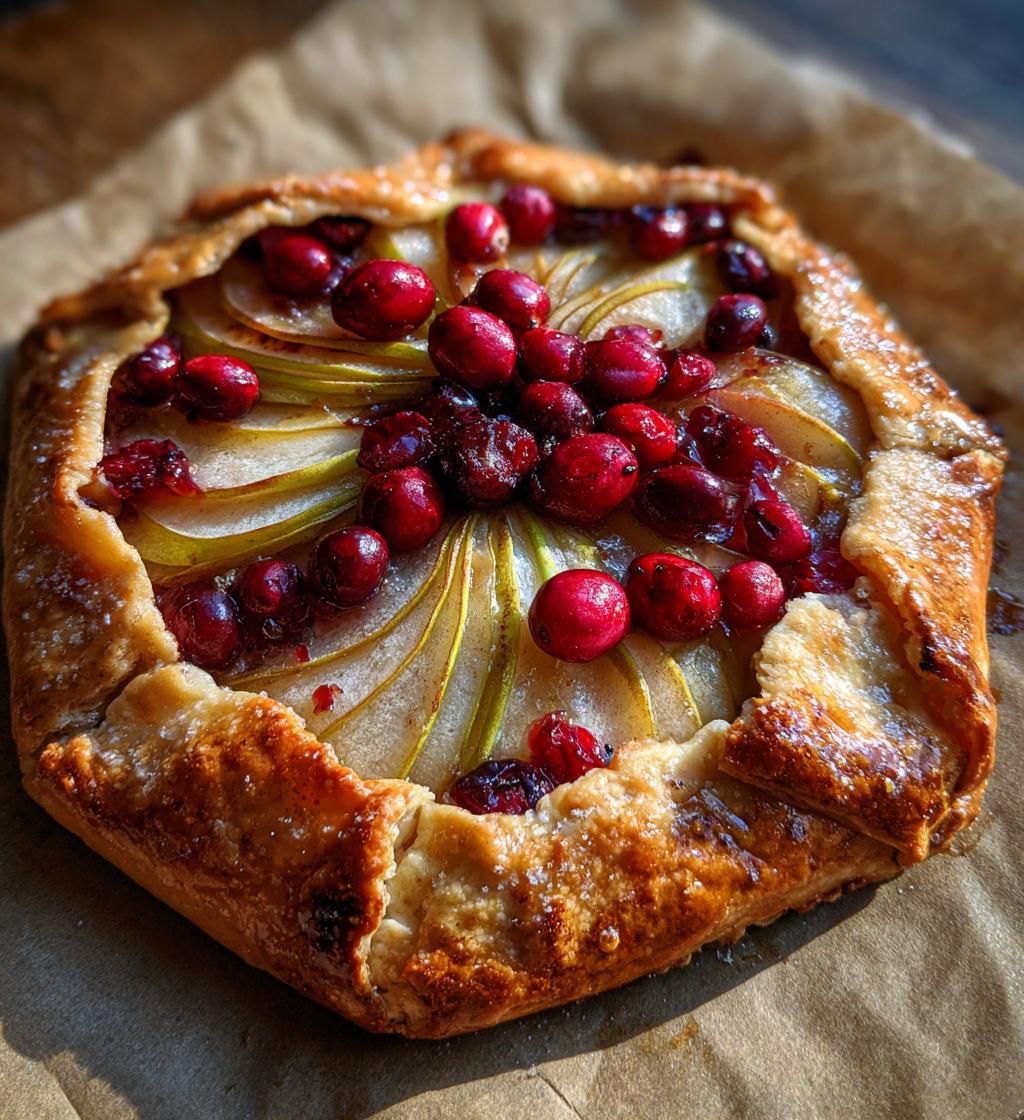 spiced pear and cranberry galette