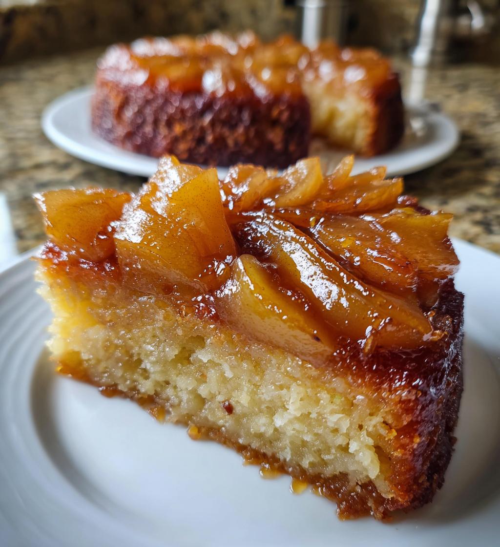 spiced pear upside down cake - detail 1