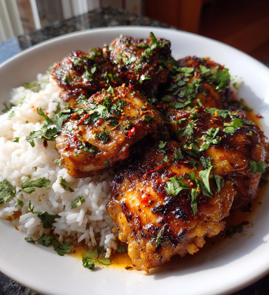 spicy maple chicken coconut rice - detail 1