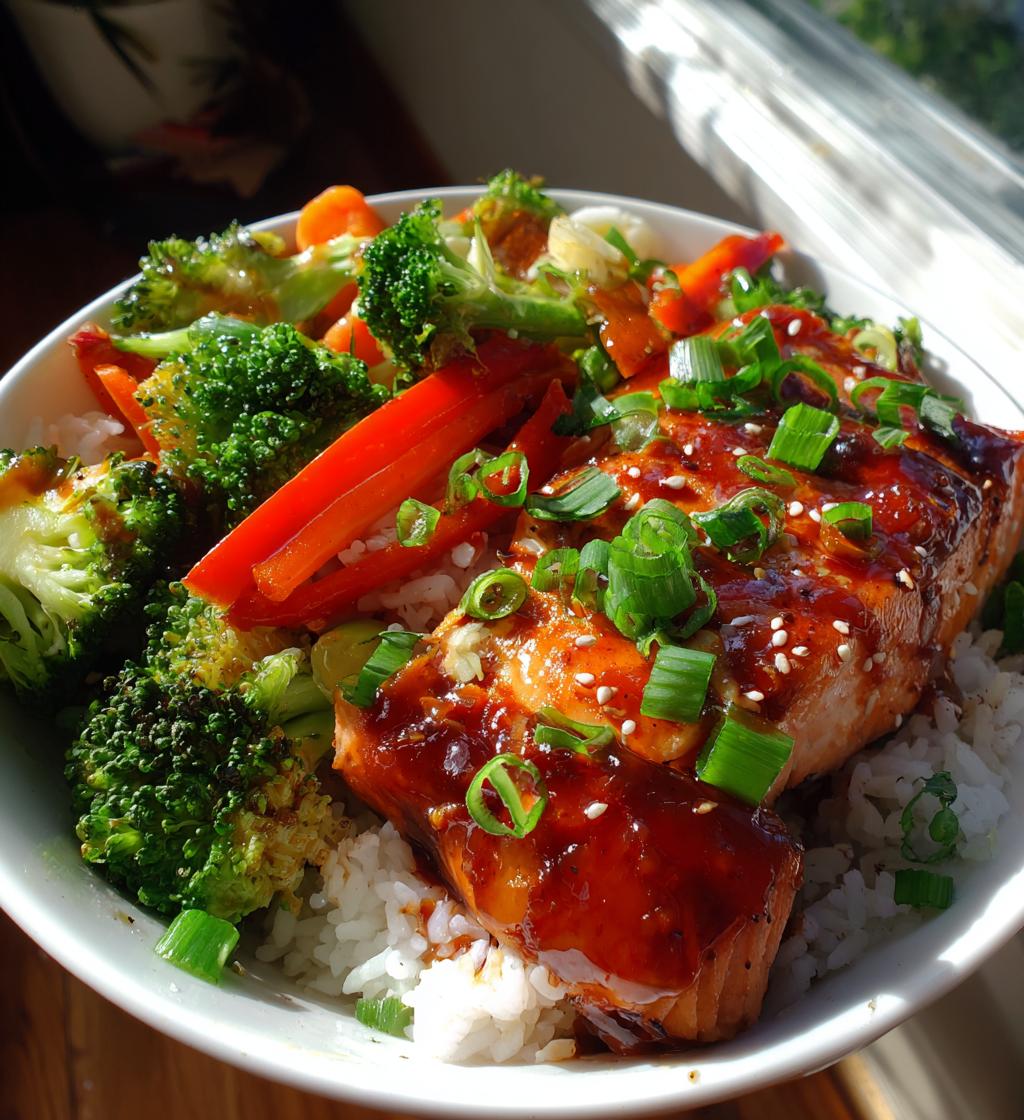 sriracha honey salmon bowls - detail 1