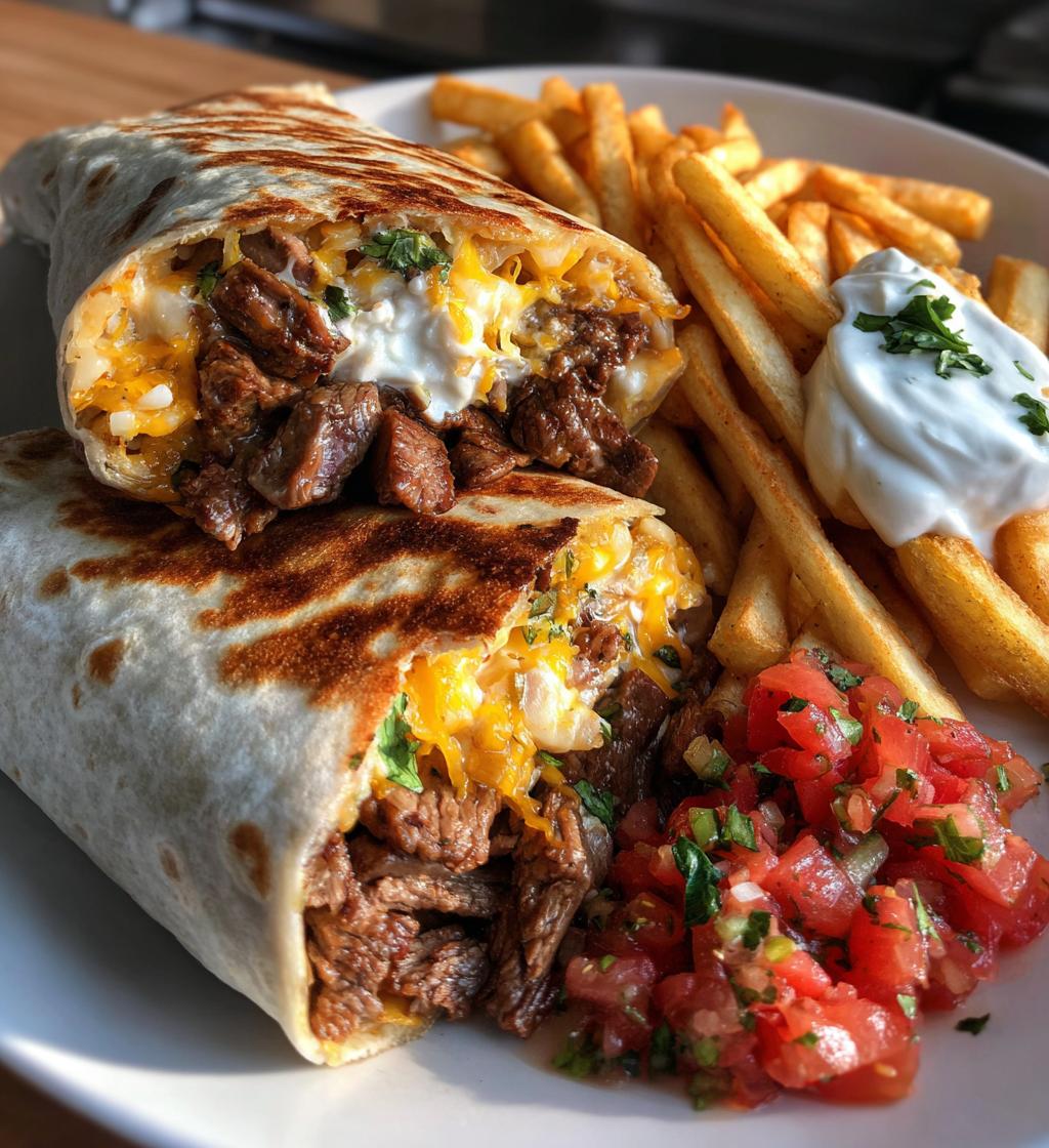 steak cheese dirty fry burrito - detail 1