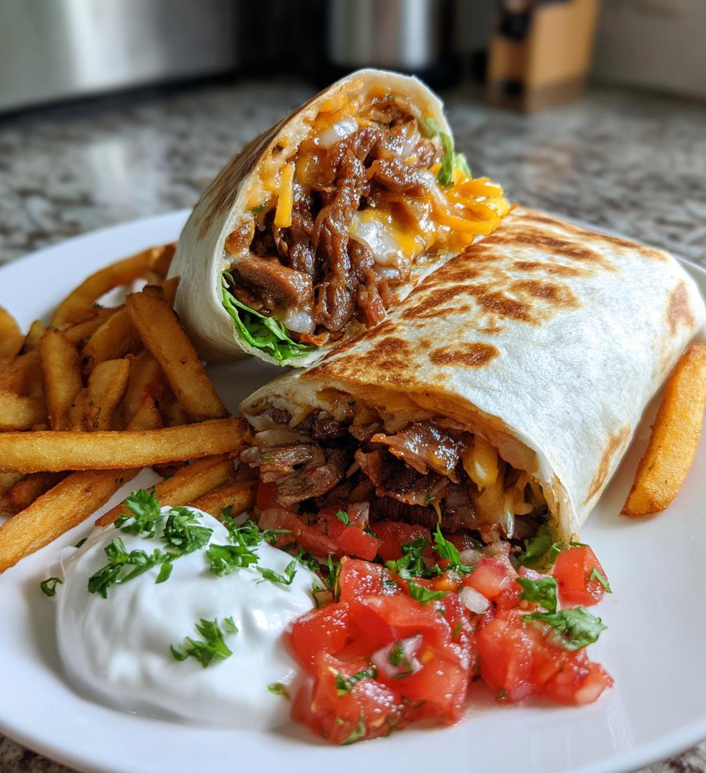 steak cheese dirty fry burrito