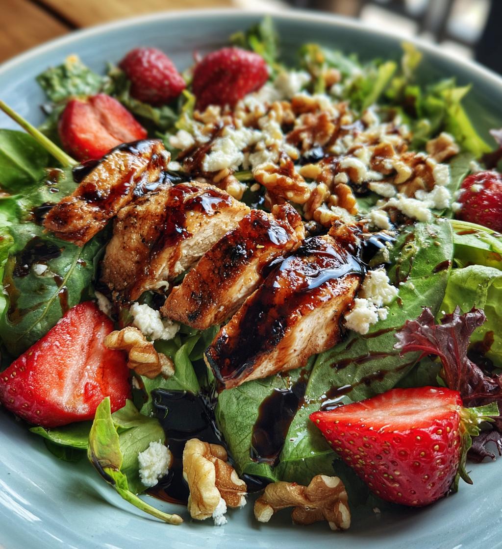 strawberry balsamic chicken salad - detail 1