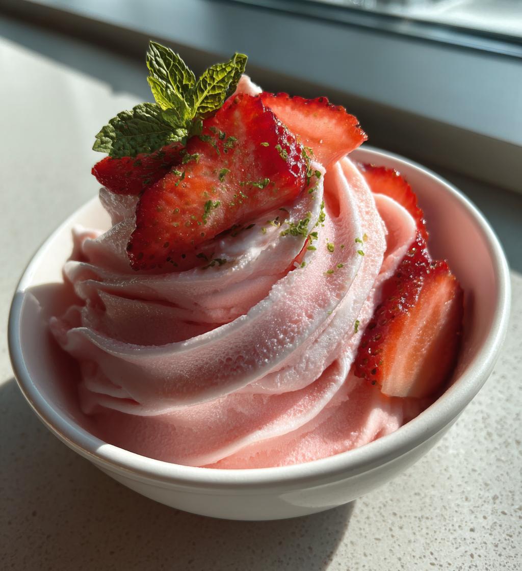 strawberry frozen yogurt - detail 1