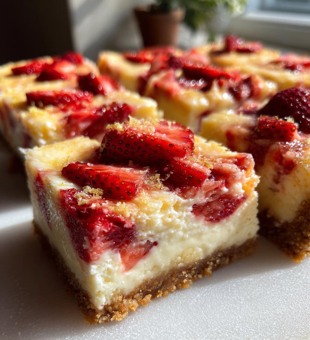 strawberry lemon cheesecake bars