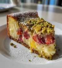 strawberry pistachio cheesecake